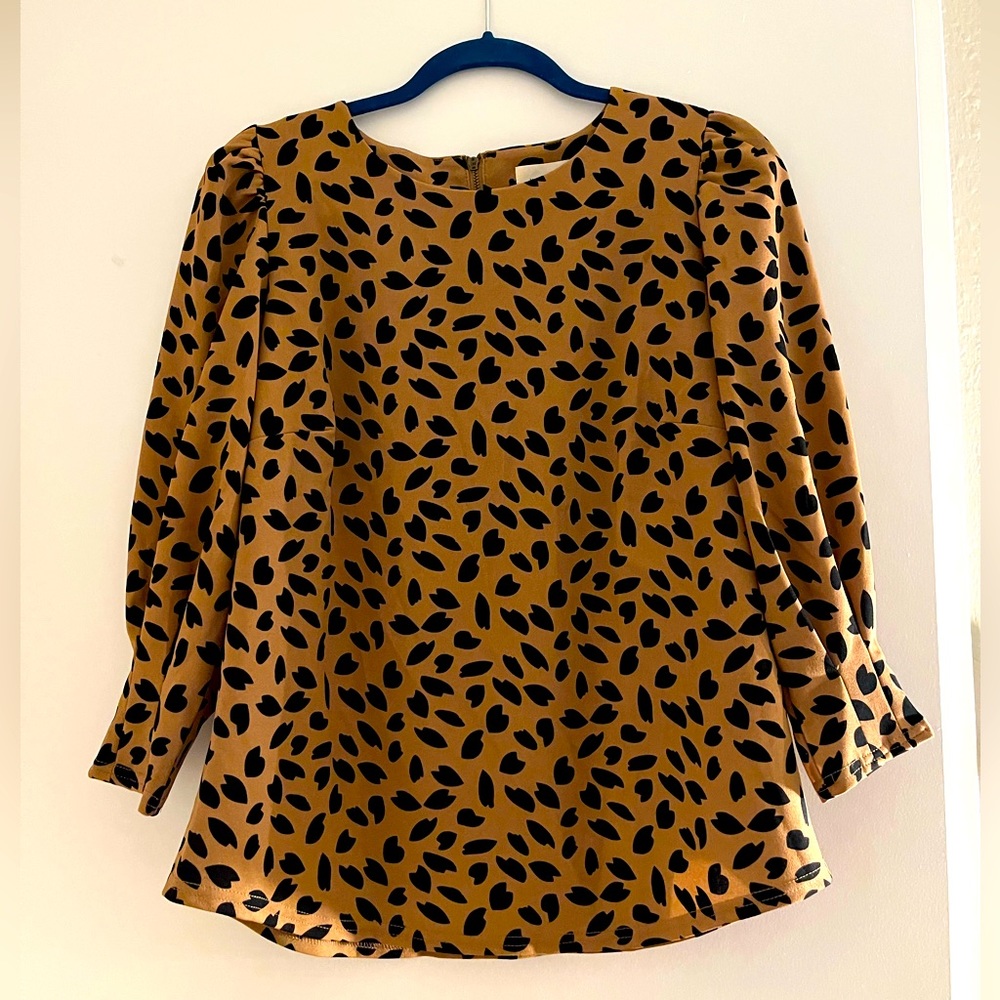 Melloday Cheetah Print like Work Blouse